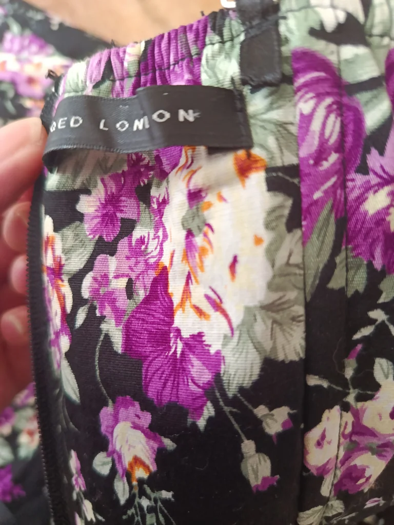 Zwarte bustier jurk met bloemenprint.Maat 36 – photo 7
